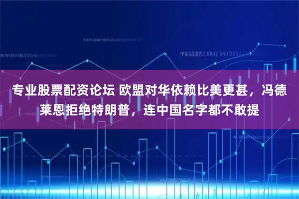 专业股票配资论坛 欧盟对华依赖比美更甚，冯德莱恩拒绝特朗普，连中国名字都不敢提